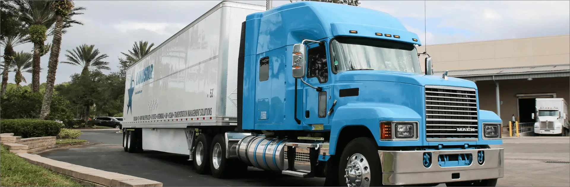 Image of a truck outside of a loading dock.